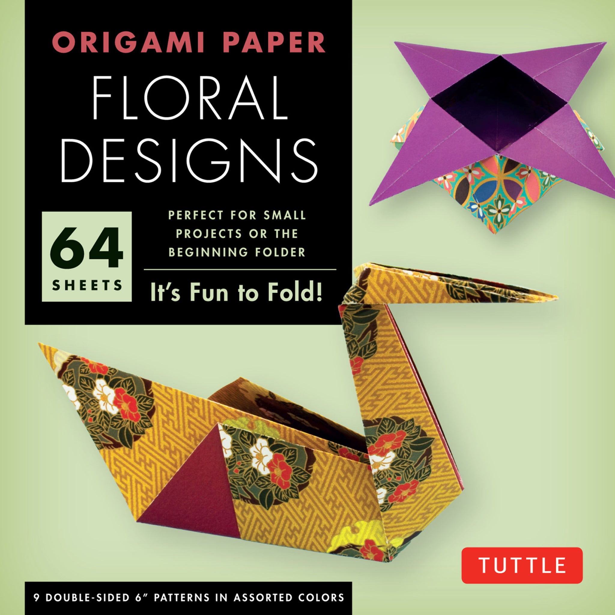 Origami Paper - Floral Designs - 6" - 60 Sheets